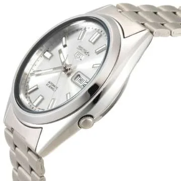 Seiko Men's SNXS73 Seiko 5 Automatic White Dial Stainless-Steel Bracelet Watch