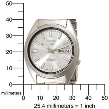 Seiko Men's SNXS73 Seiko 5 Automatic White Dial Stainless-Steel Bracelet Watch