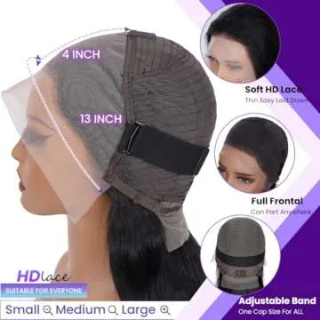 Bob Wig Human Hair 13X4 Lace Front Wigs Human Hair 150% Density Short Straight Frontal Bob Wig HD Transparent Lace Frontal wigs Pre Plucked for Women Glueless Wigs With Baby Hair Natural black 10 Inch