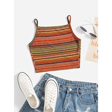 Stylish Striped Crop Cami Top for Summer Wear
