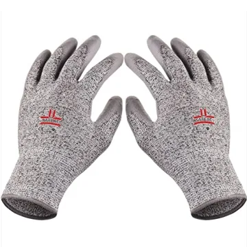 SAFEAT Cut Resistant Work Gloves for Men and Women - Protective, Flexible, Safety Grip, Comfortable PU Coated Palm