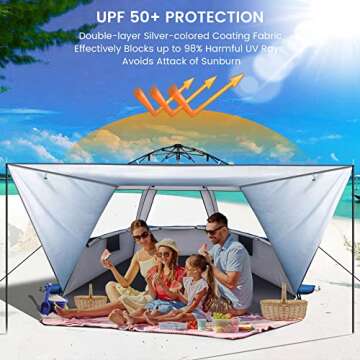 Calanofin Beach Tent 6 Person Portable Easy Setup