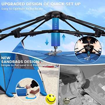Calanofin Beach Tent 6 Person Portable Easy Setup