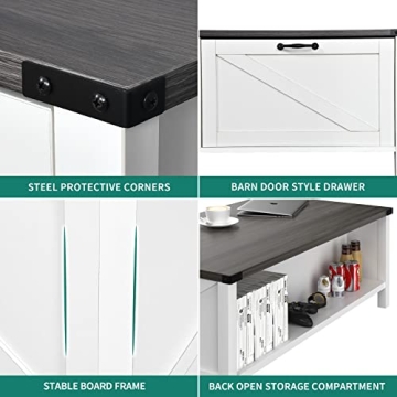 YITAHOME Farmhouse Coffee Table Stylish and Durable