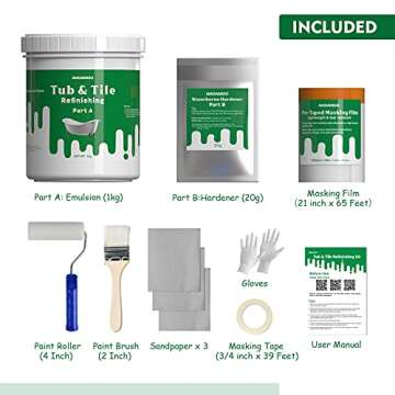 NADAMOO Tub and Tile Refinishing Kit - Transform Your Bathroom with Ease!