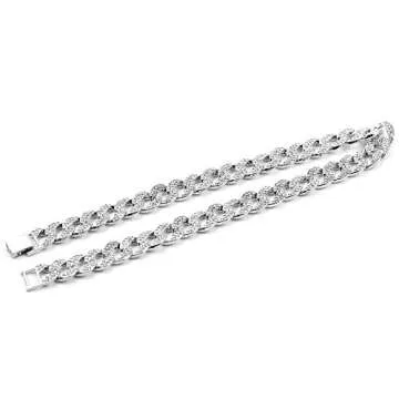 rongji jewelry Cuban Link Necklace for Men - Hip Hop Necklace Iced Out with Bling Rhinestones, Fashion Accessory for Hip Hop Lovers