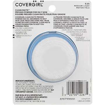COVERGIRL Clean Matte Pressed Powder for a Smooth Finish
