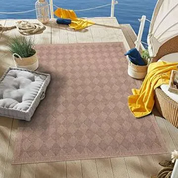 Adiva Rugs Jute Sisal Area Rug in Natural Look for Indoor Outdoor Use, Comfortable, Strong, Durable, Patio, Porch, Hallway (Mocca, 8’ X 10’)
