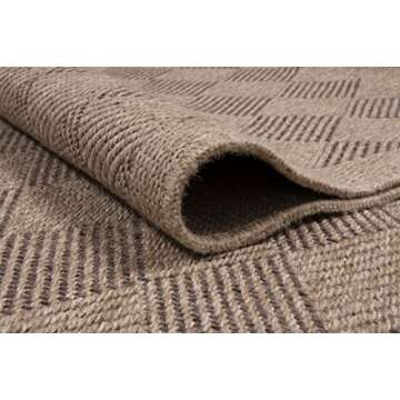 Adiva Rugs Jute Sisal Area Rug in Natural Look for Indoor Outdoor Use, Comfortable, Strong, Durable, Patio, Porch, Hallway (Mocca, 8’ X 10’)