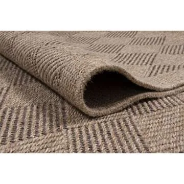 Adiva Rugs Jute Sisal Area Rug in Natural Look for Indoor Outdoor Use, Comfortable, Strong, Durable, Patio, Porch, Hallway (Mocca, 8’ X 10’)