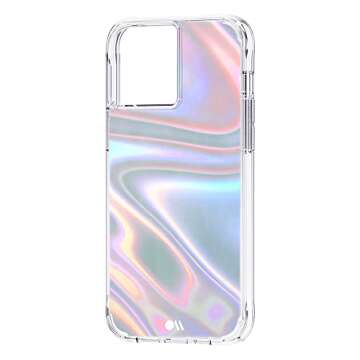 Case-Mate Soap Bubble iPhone 13 Pro Max Case for Women [10ft Drop Protection] [Wireless Charging] Luxury Phone Cover for iPhone 13 Pro Max - Iridescent Swirl Effect, Anti-Scratch, Slim Fit Iridescent