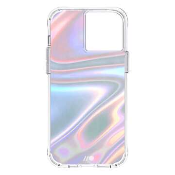 Case-Mate Soap Bubble iPhone 13 Pro Max Case for Women [10ft Drop Protection] [Wireless Charging] Luxury Phone Cover for iPhone 13 Pro Max - Iridescent Swirl Effect, Anti-Scratch, Slim Fit Iridescent
