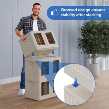 FLEXIMOUNTS Stackable Storage Bins 110 QT 3 Pack