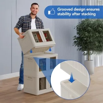 FLEXIMOUNTS Stackable Storage Bins 110 QT 3 Pack