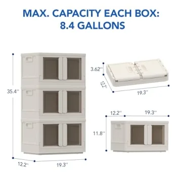 FLEXIMOUNTS Stackable Storage Bins 110 QT 3 Pack