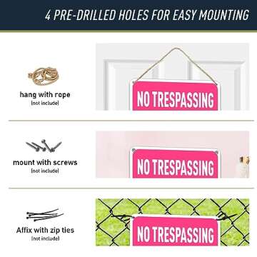 Girls Only Sign - No Trespassing Girls Only No Boys Allowed - Girls Rule Pink Wall/door Decor for Girls Cave/Room/Bedroom/Dorm - 8x12 in, Aluminum