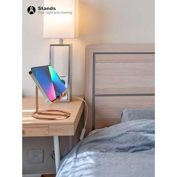 XUNICUTE Cell Phone Stand, 2 Pack Phone Stand for Desk, Office Portable Cute Cell Phone Holder, Compatible with All Mobile Phone, iPhone, iPad, Switch, Tablet 4-6.5'' Desk Accessories (Rose Gold)