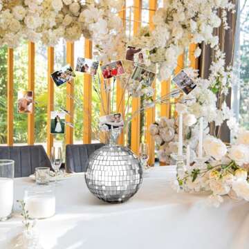 Geyoga Disco Ball Photo Tree Holder with 24 Clips for Stunning Displays