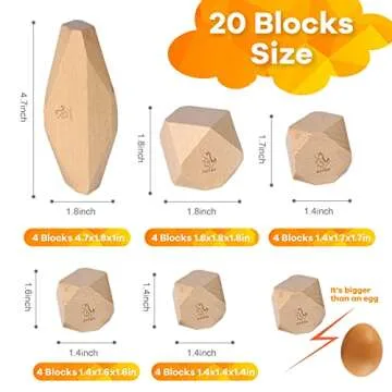 Oathx Montessori Stacking Rocks Educational Toy for Children