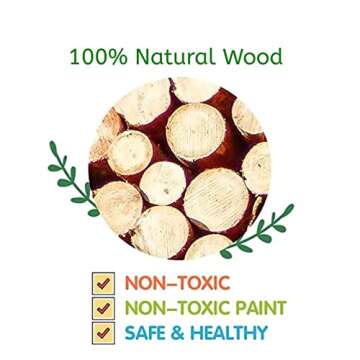 oathx Montessori Toys Stacking Rocks Wooden Blocks Building Preschool Balancing Stones for Toddlers 1-3 Girls Boys Sensory Natural Wood 20pcs Large Size