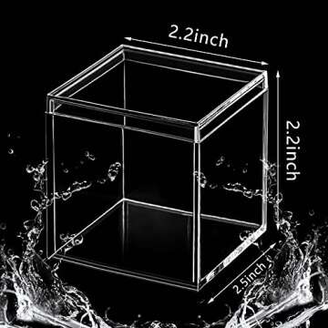 Blulu 8 Pieces Clear Acrylic Plastic Jewelry Box Mini Storage Box Mini Cube Containers with Lids for...