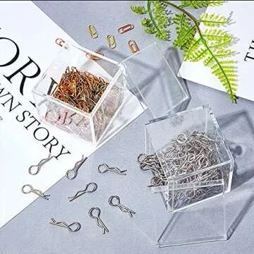 Blulu 8 Pieces Clear Acrylic Plastic Jewelry Box Mini Storage Box Mini Cube Containers with Lids for Candy Pill and Tiny Jewelry(Square,2.2 x 2.2 x 2.2 Inch)