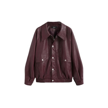 CIDER Trendy Faux Leather Long Sleeve Zipper Jacket for Casual Fashion