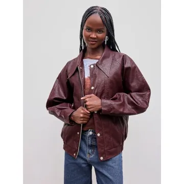 Trendy CIDER Faux Leather Long Sleeve Jacket for All