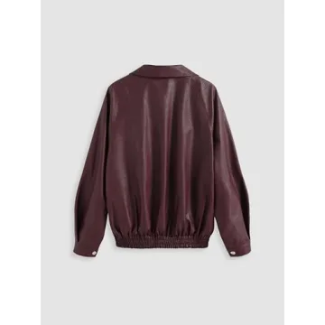 Trendy CIDER Faux Leather Long Sleeve Jacket for All