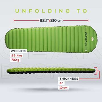 Gear Doctors Ultralight Sleeping Pad - Perfect for Camping