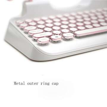 ZYQM Retro Typewriter Mechanical Wireless Keyboard with Tablet Stand, Bluetooth Connection, Artistic...