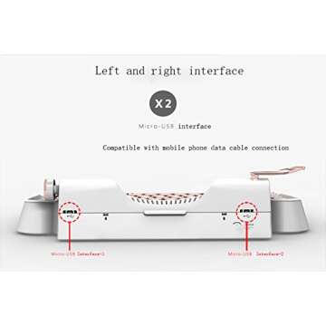 ZYQM Retro Typewriter Mechanical Wireless Keyboard with Tablet Stand, Bluetooth Connection, Artistic dot Keys (White)