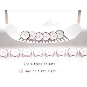 ZYQM Retro Typewriter Mechanical Wireless Keyboard with Tablet Stand, Bluetooth Connection, Artistic dot Keys (White)