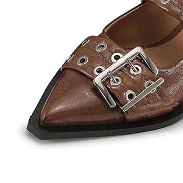 Stylish Women's Ballet Buckle Flats Pointed Toe Slingback