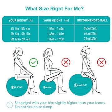 UNI FAM Extra Thick Stability Ball Chair for Fitness