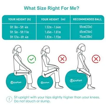 UNI FAM Extra Thick Stability Ball Chair for Fitness