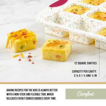 Trudeau Brownie Pan - Non-Stick Silicone Bakeware