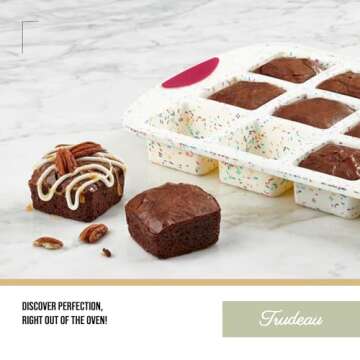 Trudeau Brownie Pan - Non-Stick Silicone Bakeware