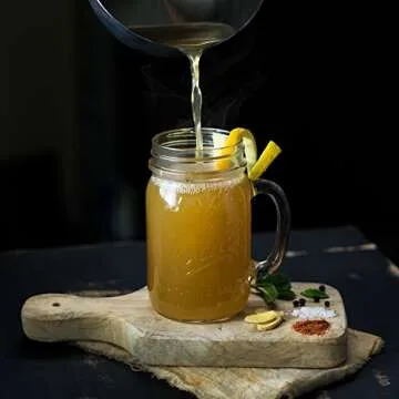 USDA Certified Organic Chicken Bone Broth by The Flavor Chef | 6 Pack - 24 Ounces Per Pack | Frozen Fresh, High Gelatin and Collagen, Paleo Friendly