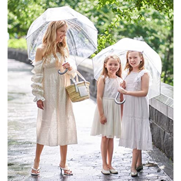 totes Women's Clear Bubble Umbrella – Transparent Dome Coverage – Large Windproof and Rainproof Canopy – Ideal for Weddings, Proms or Everyday Protection, Clear