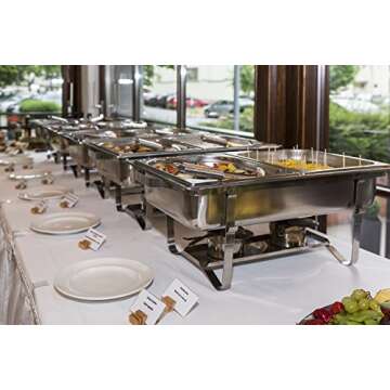 Tiger Chef 8 Quart Stainless Steel Chafer Set for Catering