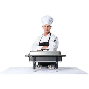 Tiger Chef 8 Quart Stainless Steel Chafer Set for Catering