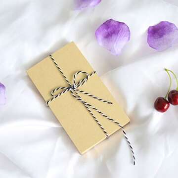 656 Feet Black and White Twine,200m Cotton Bakers Twine,Christmas Gift Wrapping Twine,Cotton Cord Kitchen Twine