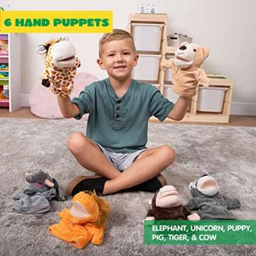 JOYIN 6Pcs Animal Hand Puppet Set for Kids' Fun