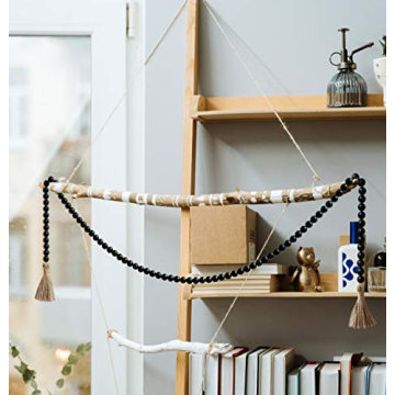 Stunning 58in Wood Bead Garland for Elegant Decor