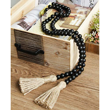 Stunning 58in Wood Bead Garland for Elegant Decor