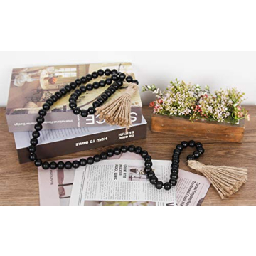 Stunning 58in Wood Bead Garland for Elegant Decor