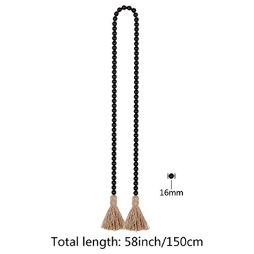 Stunning 58in Wood Bead Garland for Elegant Decor