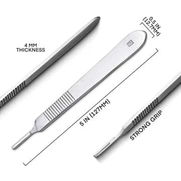 Pack of 2 Scalpel Handle #3 - Premium Stainless Steel Scalpel Knife Handle with Composite Blades