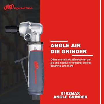 Ingersoll Rand 5102MAX Air Die Grinder – Right Angle, Ergonomic Grip, 0.4 HP and 20,000 RPM Motor,...